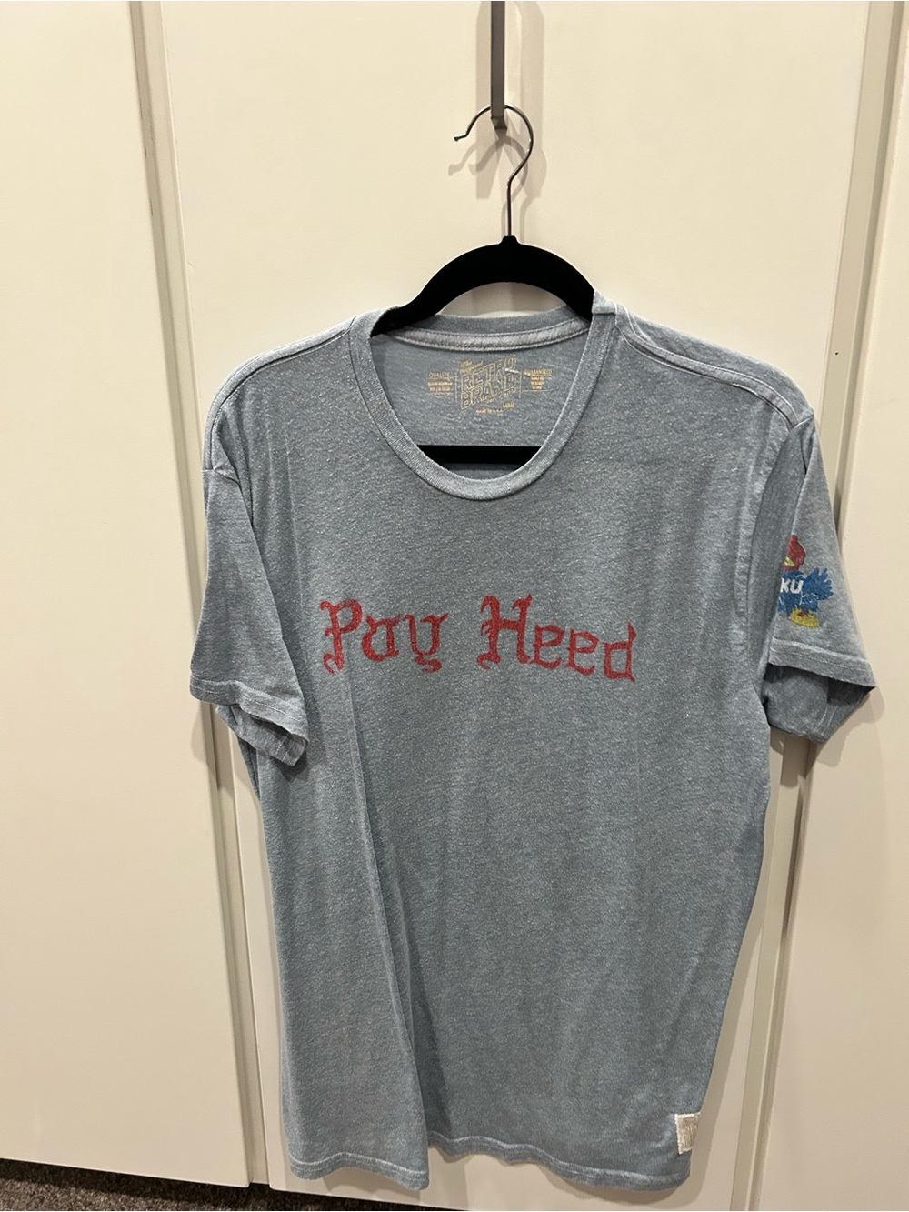 Etro Light Blue Tee with Red Chest Script